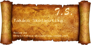 Takács Skolasztika névjegykártya